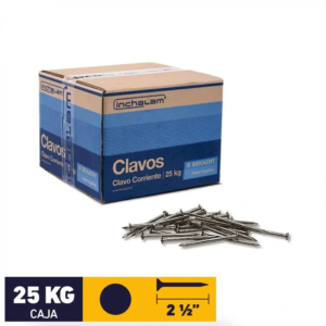 CAJA DE CLAVOS CORRIENTES 2 1/2" DE 25KG